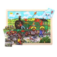 Bigjigs Drevené puzzle vlak 24 dielikov – náhľad 1