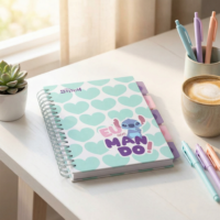 Zápisník špirálový B5 so záložkami Stitch Pastel – náhľad 2