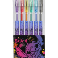 Gélové perá s trblietkami Stitch Black 6 ks – náhľad 1