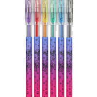 Gélové perá s trblietkami Stitch Black 6 ks – náhľad 3