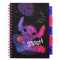 Zápisník špirálový B5 so záložkami Stitch Black – náhľad 1