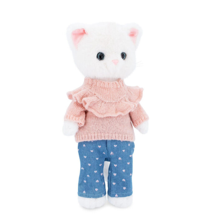 Lucky Kitty Plyšová mačička Sophie - Denim Hearts