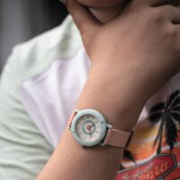 Náramkové športové ručičkové hodinky Ticlock Ružový terč – náhľad 2