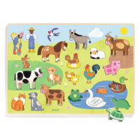 Drevené edukačné puzzle Farmárske zvieratká – náhľad 2