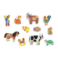Drevené edukačné puzzle Farmárske zvieratká – náhľad 3
