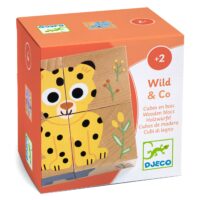 Drevené puzzle kocky Kamaráti z divočiny – náhľad 1
