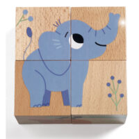 Drevené puzzle kocky Kamaráti z divočiny – náhľad 2