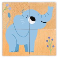 Drevené puzzle kocky Kamaráti z divočiny – náhľad 3
