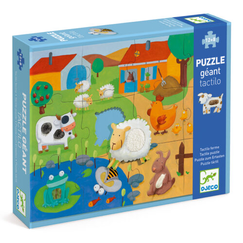 Obrovské hmatové puzzle Farma 12 ks