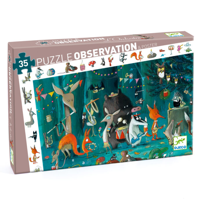 Objavovacie puzzle Lesný Orchester 35 ks