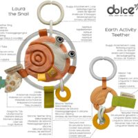 Závesná senzorická hračka Slimák a silikónové hryzátko – náhľad 2