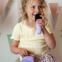 Bluetooth Karaoke set mikrofón a reproduktor Fialový – náhľad 2