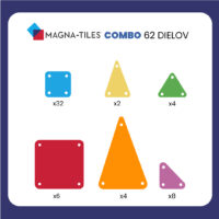 Magnetická stavebnica Combo 62 dielov – náhľad 2
