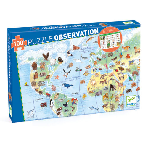 Objavovacie puzzle Zvieratá sveta 100 ks