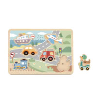 Puzzle so zvukmi Dopravné prostriedky Pastel – náhľad 1
