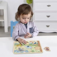 Puzzle so zvukmi Zvieratká z džungle Pastel – náhľad 2