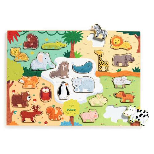 Vkladacie puzzle Zvieratká sveta