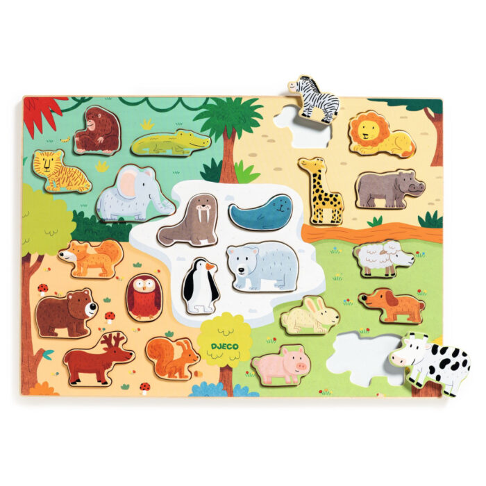 Vkladacie puzzle Zvieratká sveta