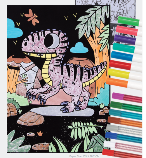 Zamatové maľovanie Dinosaurus