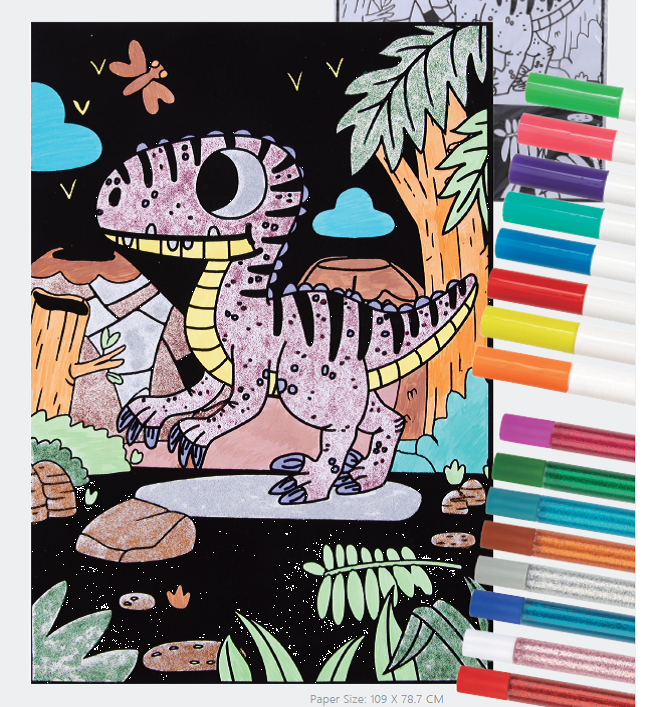 Zamatové maľovanie Dinosaurus