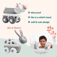 Magnetické zvieratká Magimals Wheely Zajac / Krava – náhľad 3