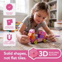 Magnetická stavebnica Cubo Clics Princess set 62 ks – náhľad 3