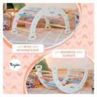 Montessori Hojdací oblúk Rainbow Cotton Candy – náhľad 3
