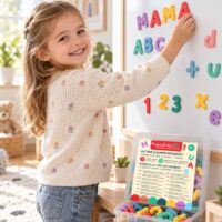 MagneKids Sada 77 magnetických písmen a čísel Pastelová – náhľad 2